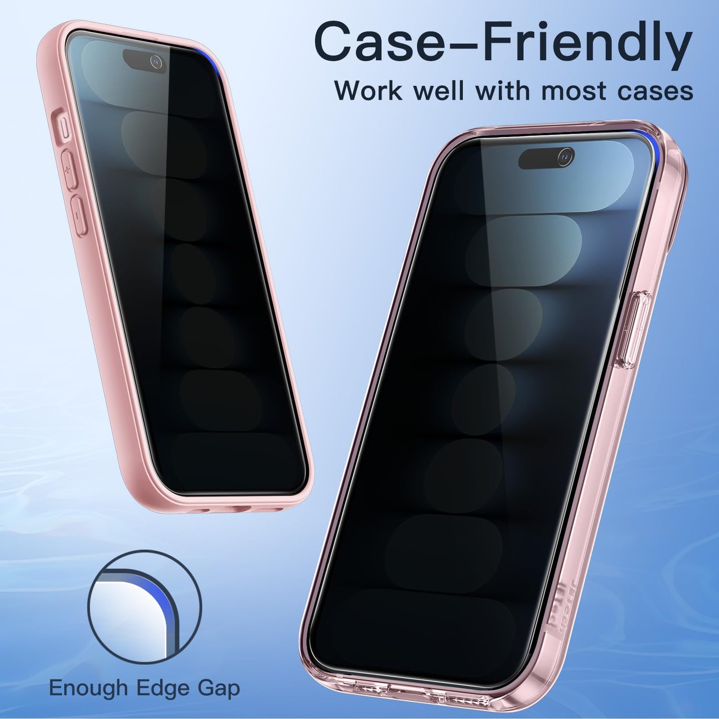 JETech Privacy Screen Protector for iPhone 15, 2-Pack