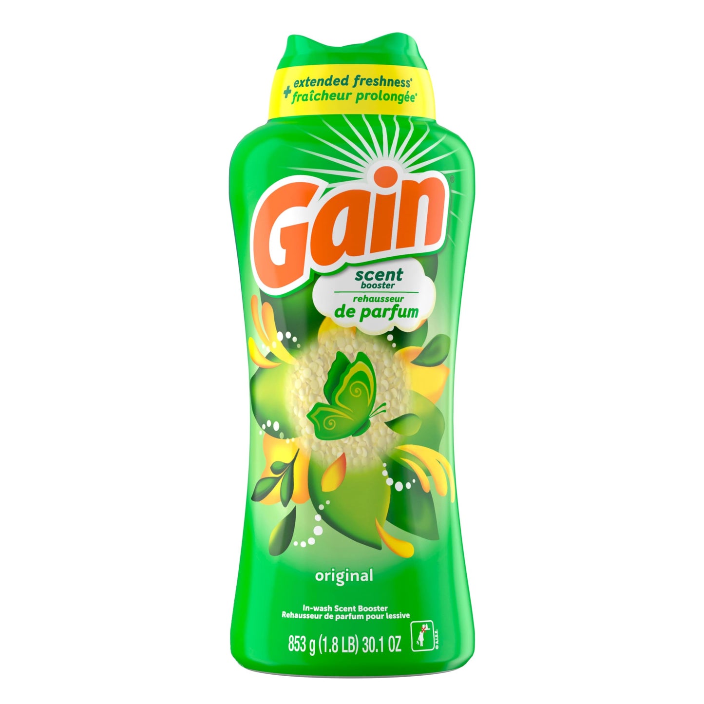 Gain In-Wash Laundry Scent Booster, Original Scent, Fresh Extender + Odor Protection, 853 Grams 🍁 All In One Marketplace Canada