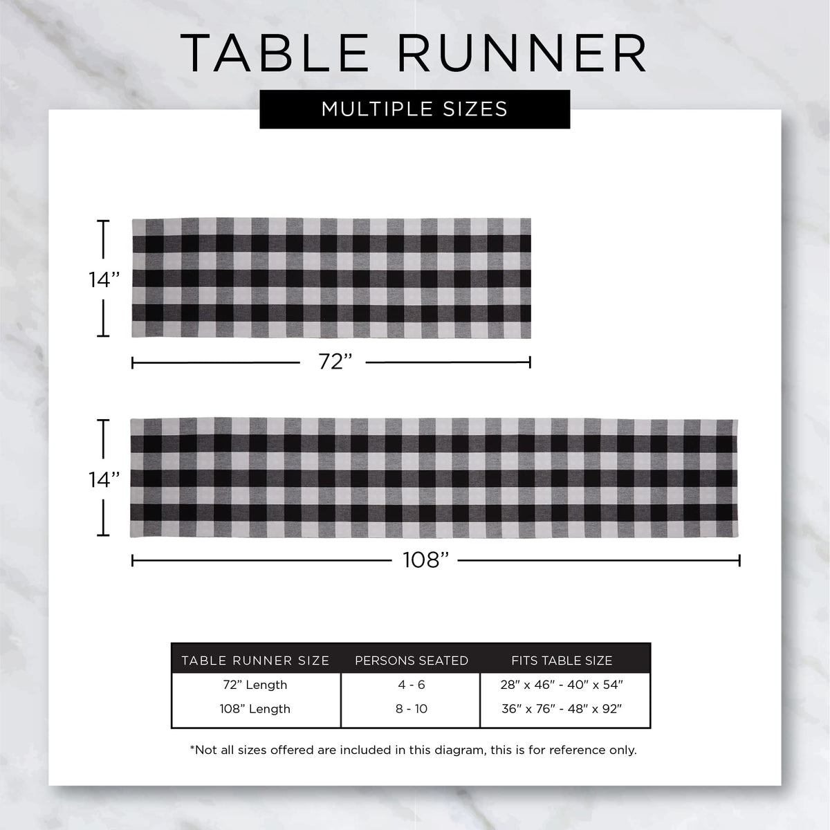 DII 100-Percent Cotton, Machine Washable, Dinner, Halloween Table Runner 14x108", Orange and Black Buffalo Check