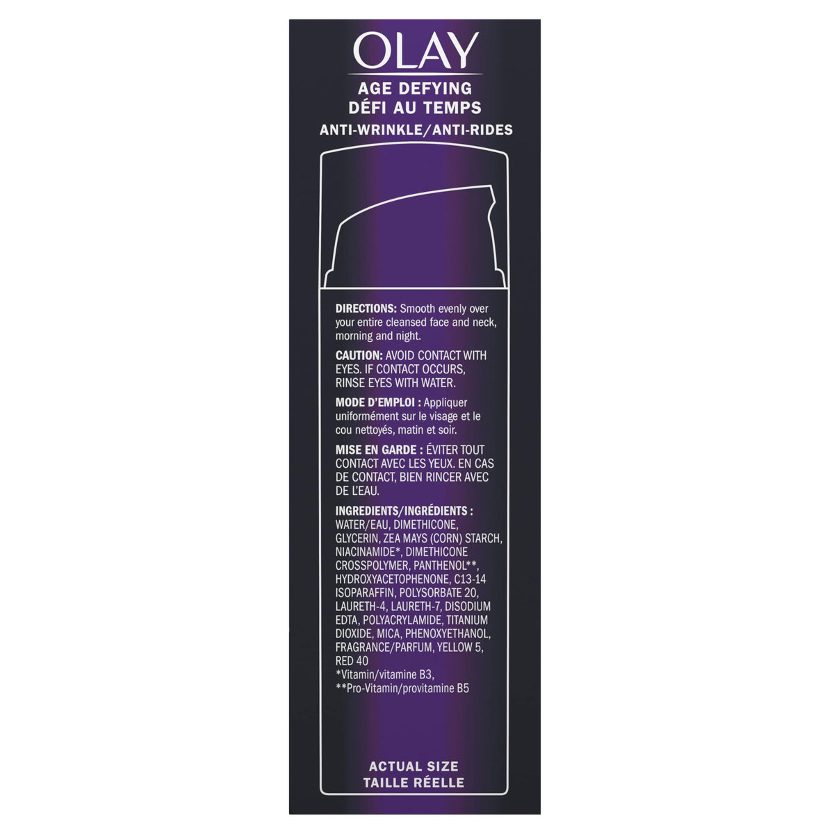 Olay Age Defying Day Face Cream, Anti-Wrinkle 2-in-1 with Face Serum with Vitamin B3, Niacinamide, 50 ml