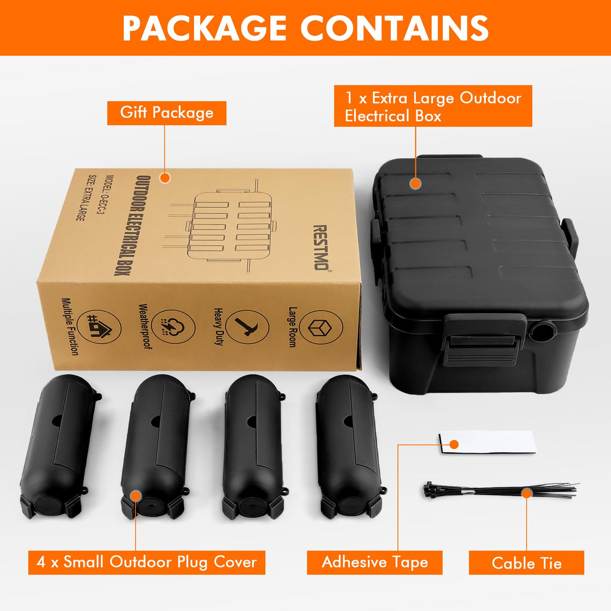 【5 Piece】 RESTMO Outdoor Electrical Box Set(1 x Extra Large + 4 x Small) 🍁 All In One Marketplace Canada