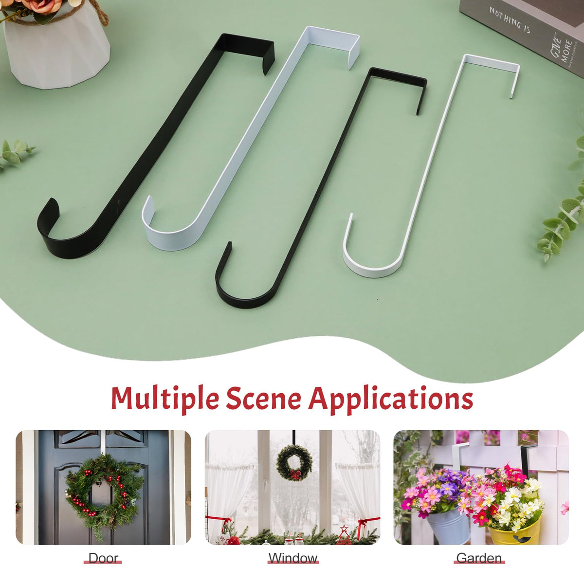 ZningEsxi 30 cm Slim Wreath Hanger for Front Door Black Door Wreath Hangers 🍁 All In One Marketplace Canada