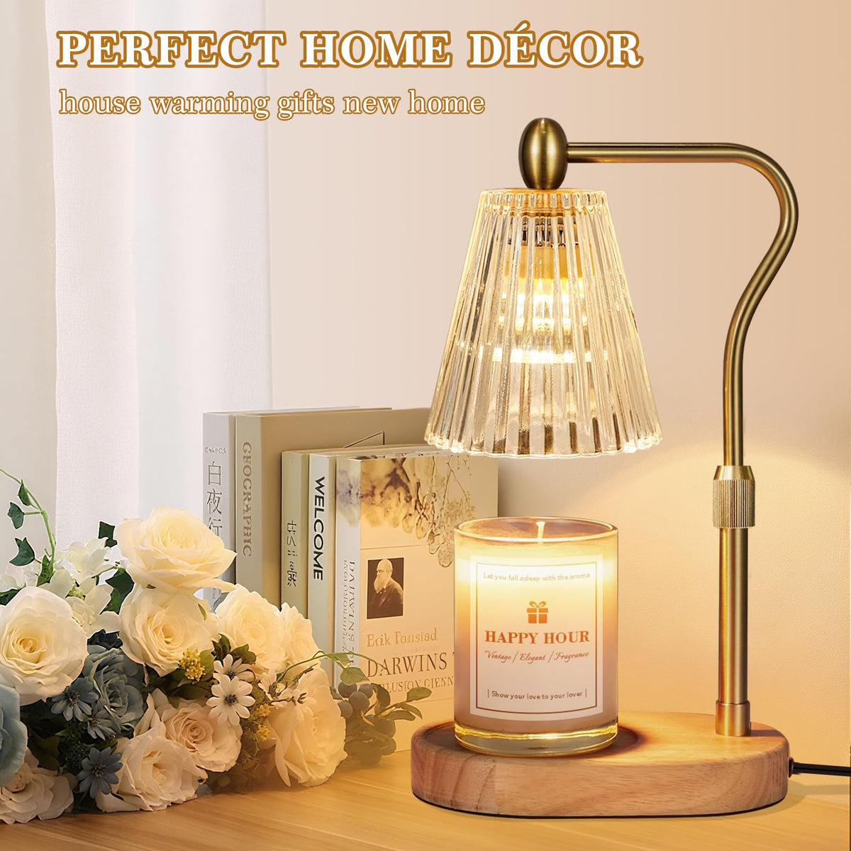 Imenlox Candle Warmer Lamp, with Timer and Dimmer, Adjustable Height, Christmas Birthday Gifts for Women Mom, House Warming Gifts New Home Decor, Wax Warmer for Jar Candles (Gold) 🍁 All In One Marketplace Canada