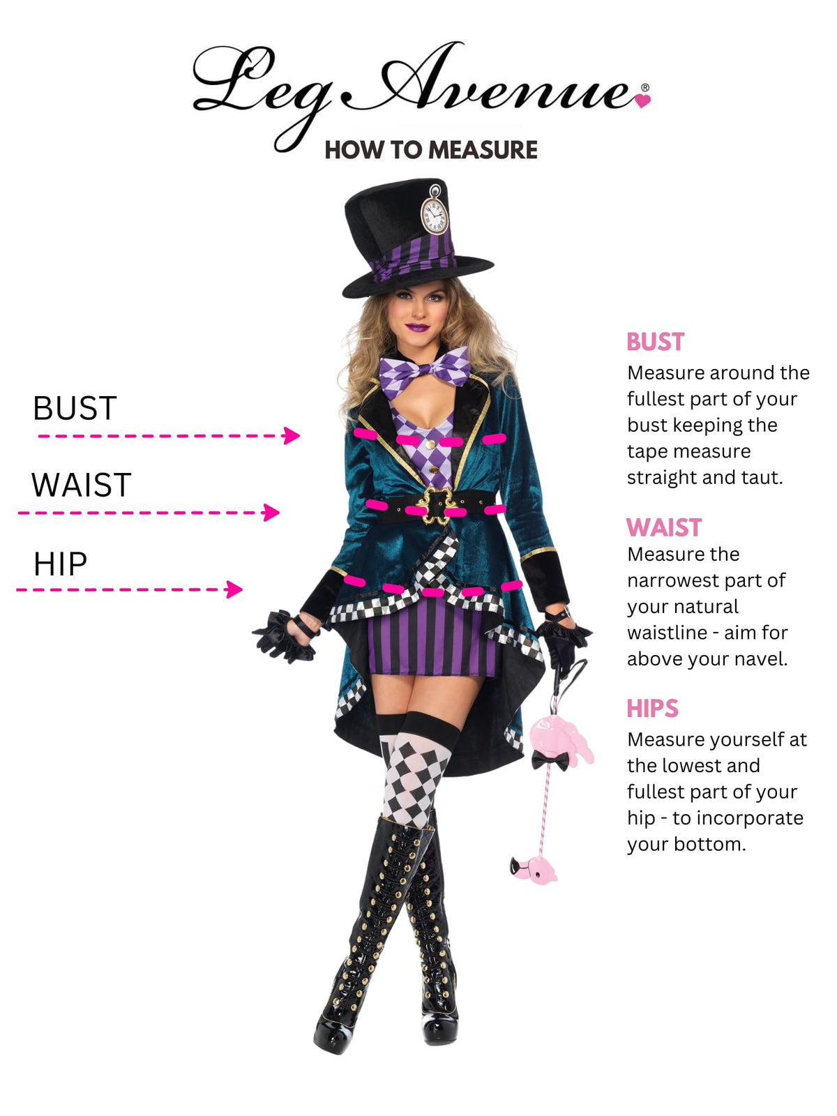 Costume d'Halloween pour femme « Delightful Mad Hatter » de Leg Avenue, multicolore, très grand (X-Large)