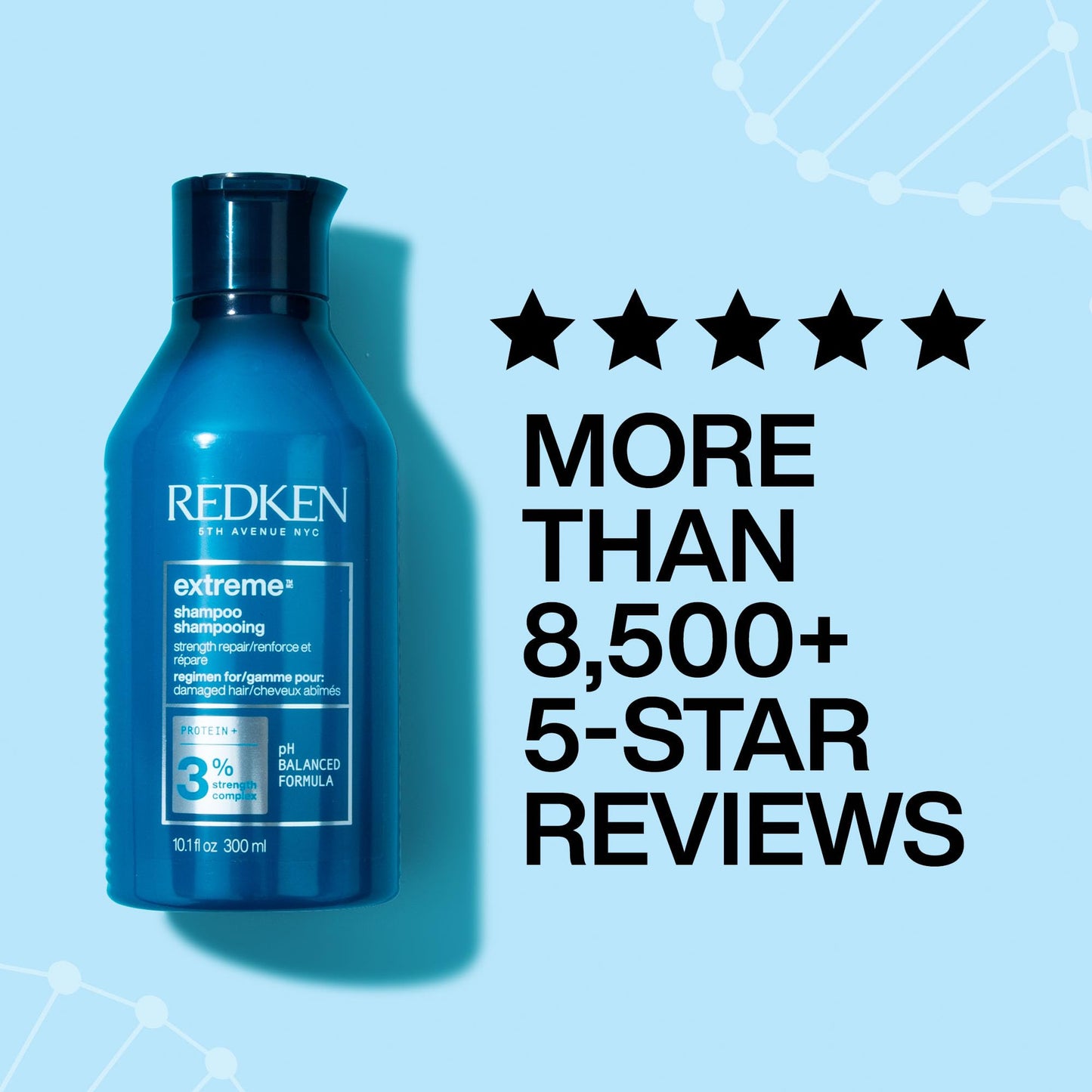 Redken Extreme Shampoo For Dry Damaged Hair, Infused With Proteins to Strengthen And Repair, Prevent Breakage, 300ml - Available at All In One Marketplace Canada
