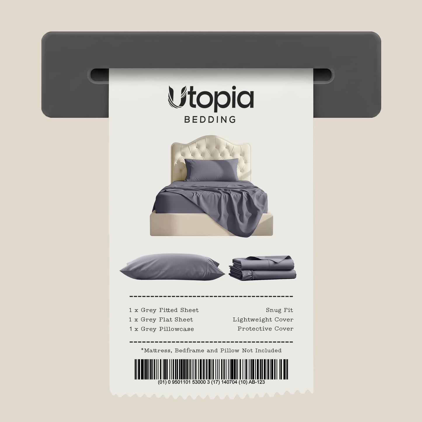 Utopia Bedding Twin/Single Bed Sheets - 3 Piece Twin Size Cooling Sheet Set - Hotel Luxury Soft Breathable Microfiber, Oeko-TEX, Deep Pocket Easy Fit & Care, Fade & Wrinkle Resistant, Grey