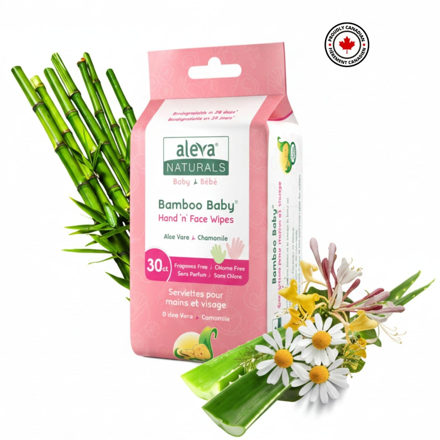 Aleva Naturals Bamboo Baby Hand and Face Wipes - Natural and Organic Ingredients, Cleans and Moisturizes, Extra Strong, and Ultra Soft - Economy Pack- 30ct X 6= 180 Count, Unbleached 🍁 All In One Marketplace Canada
