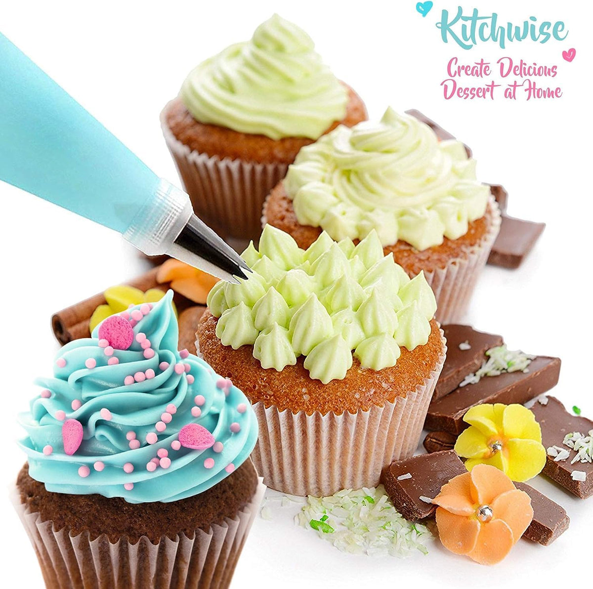 Cake Decorating Supplies Kit Tips 83 Pieces, 48 Stainless Steel Icing Tip Set, 2 Reusable Coupler and 20 Pastry Bags 🍁 All In One Marketplace Canada