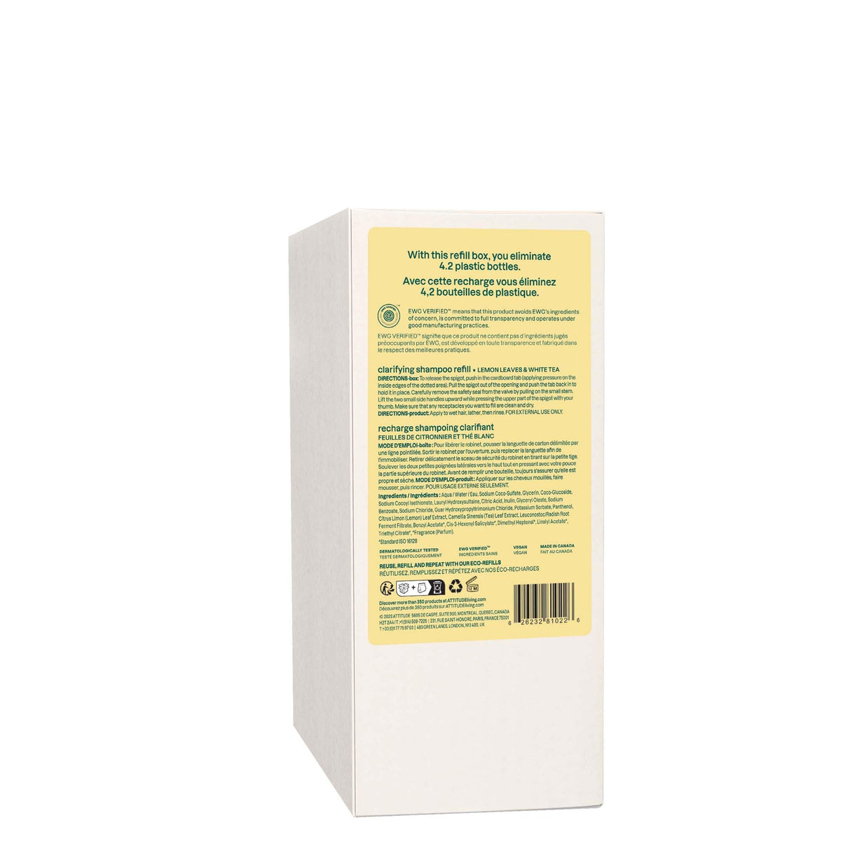 ATTITUDE Clarifying Shampoo for Build Up & Oily Hair, 2 Liters Refill