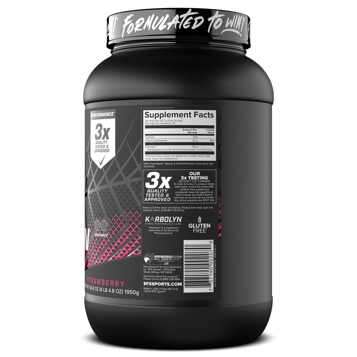 Karbolyn Fuel, Complex Carbohydrate, Post Workout & Pre Workout Powder, Clinically Tested, Intense Energy - Natural (Unflavored), 2.2-Pound