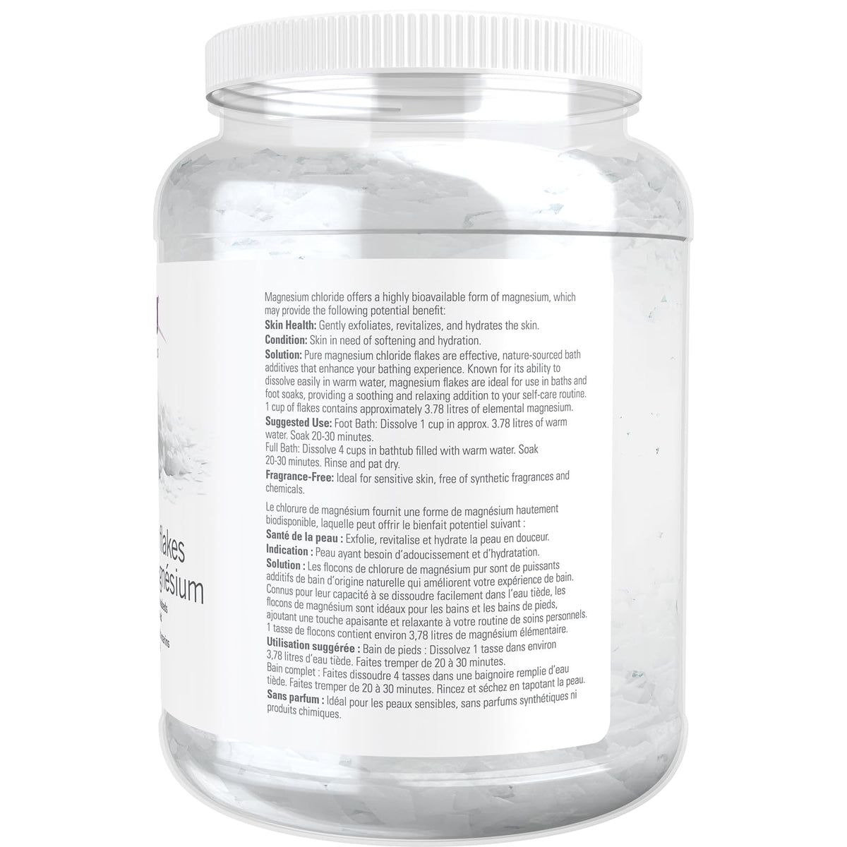 NOW Solutions 100% Pure Magnesium Flakes, Bath Additive, 1531g