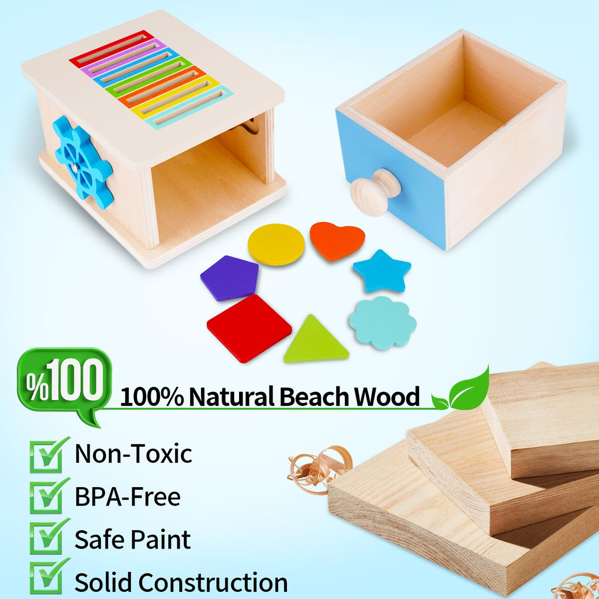 FCSONU Toddler Montessori Shape Coin Box Toys for 1 2 3 Year Old Girls Boys 🍁 All In One Marketplace Canada