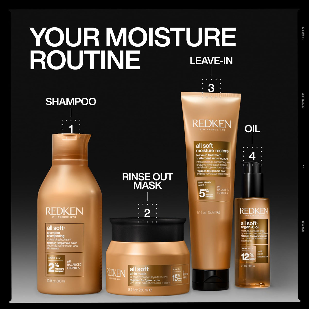 Redken All Soft All-In Mask, Deep Conditioning Mask For Dry Hair, 250 mL