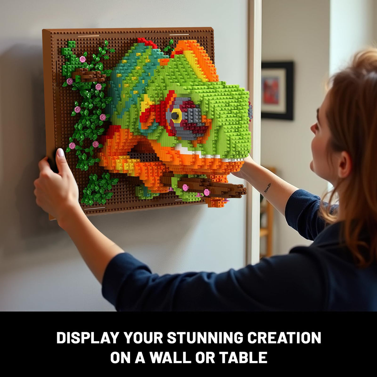 Chameleon Animal 3D Wall Art Micro Mini Building Blocks Set for Adults, Unique Home Wall Decor or Table Display, No Compatible with Lego, Ideal Birthday Christmas Toy Gift for Teens 14+ (2688 PCS) 🍁 All In One Marketplace Canada