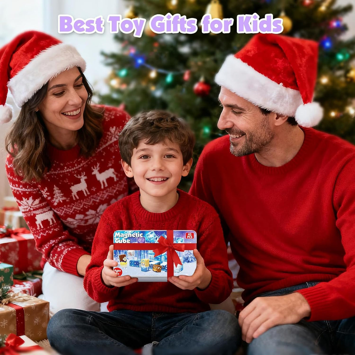 Transparent Light Up Magnetic Blocks - 45PCS Travel Toys for Kids Ages 4 5 6 7+ Magnetic Tin Box Magnet Building Princess Blue Snow Castle Build STEM Learning Toys Christmas Birthday Girls Toddlers 3+ 🍁 All In One Marketplace Canada
