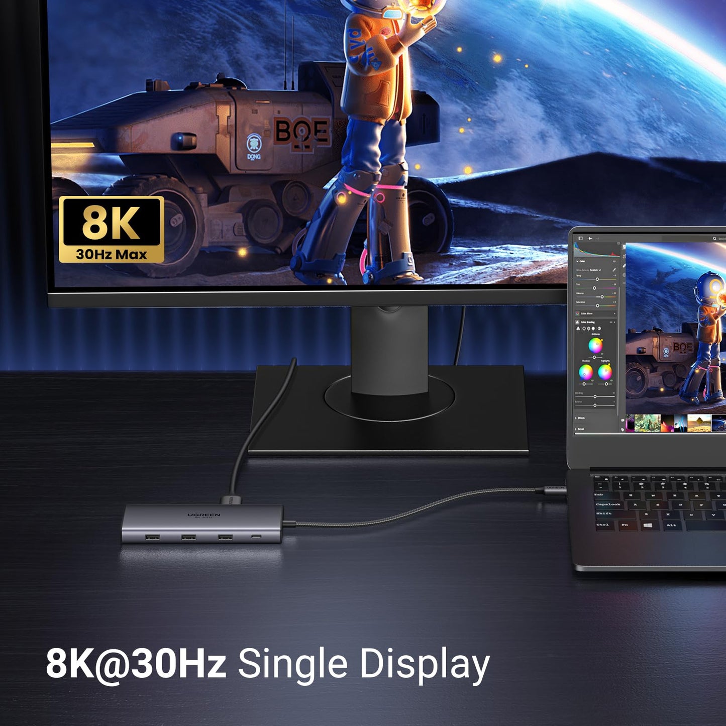 UGREEN 10 in 1 Docking Station for Laptop Dual Monitor, Revodok Pro 210 with Single 8K@30Hz, Dual 4K@60Hz, 100W PD, 1Gbps Ethernet, SD/TF, 5Gbps USB, USB C Hub for MacBook Air/Pro, ASUS, HP, XPS13&15