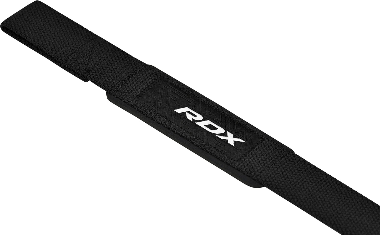 RDX Lifting Straps for Weightlifting –100% Cotton Heavy Duty Gym Wrist Strap with 5MM Neoprene Padding, 60CM Anti-Slip Hand Grip Wraps for Deadlifts Powerlifting Workouts Strength Training, Men Women