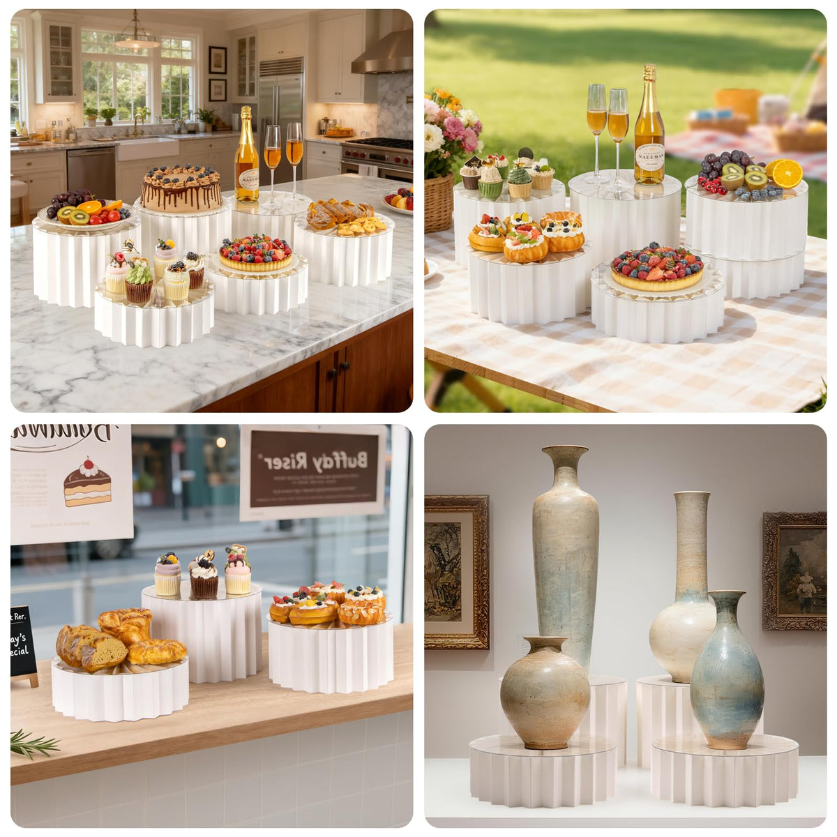 PUERSI 6 Pack Buffet Risers, Foldable Food Display Risers for Party 🍁 All In One Marketplace Canada