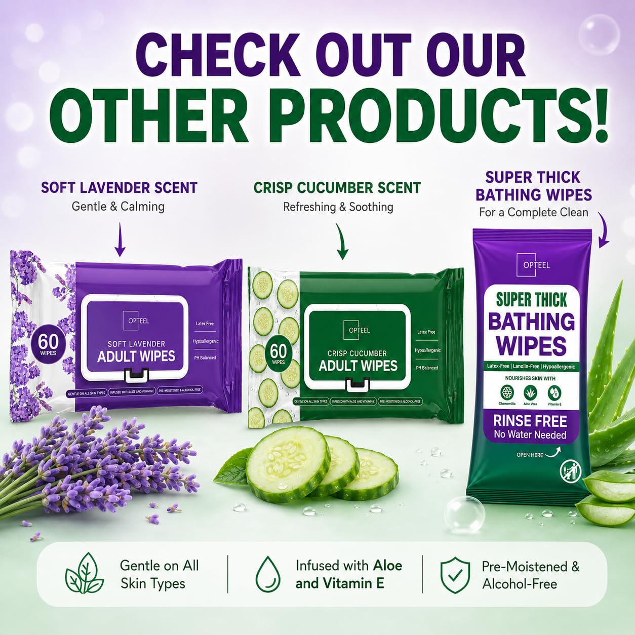 Adult Wipes For Elderly - 8"x13" 720ct (12 Packs of 60) Huge & Soft Non-Flushable Body Wipes for Adults Bathing No-Rinse - Incontinence Disposable Washcloths, Vitamin E & Aloe Infused - Available at All In One Marketplace Canada