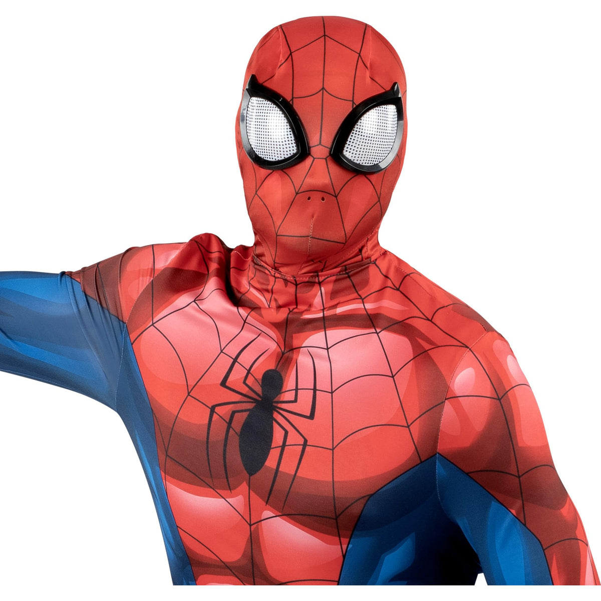 Accessoire de déguisement d'Halloween officiel MARVEL Spider-Man Zentai pour adulte - Masque de luxe en élasthanne extensible deux directions avec yeux moulés
