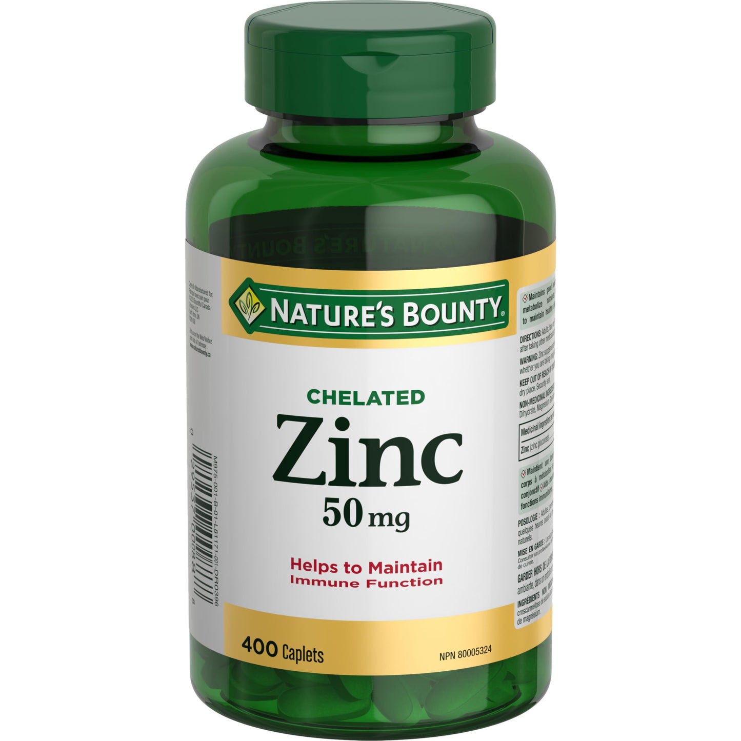 NATURE'S BOUNTY Zinc 50 mg, 400 Coated Caplets Nature's Bounty