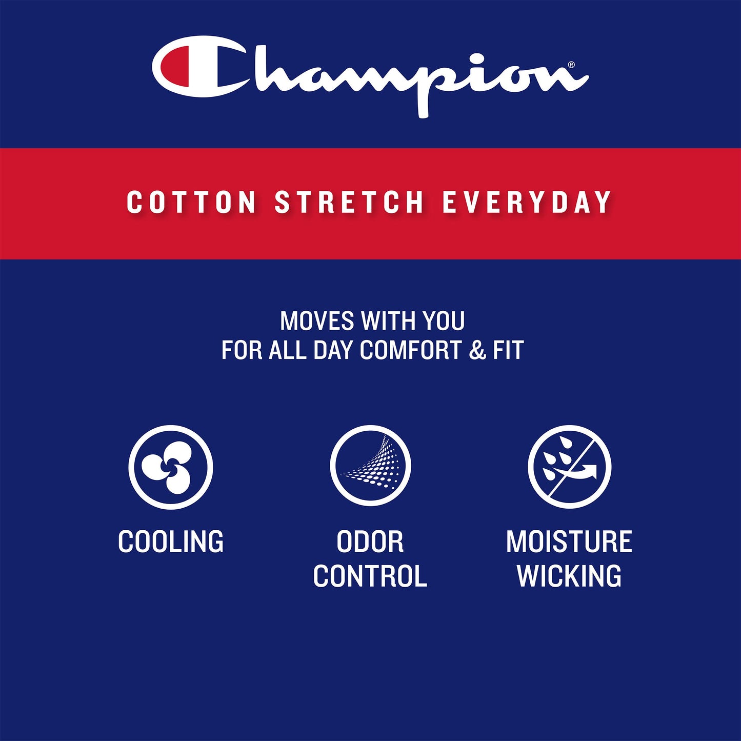 Champion Men Men's Cotton Stretch Boxer Briefs, 3 and 5 Packs Available, Black - 5 Pack, Medium Champion