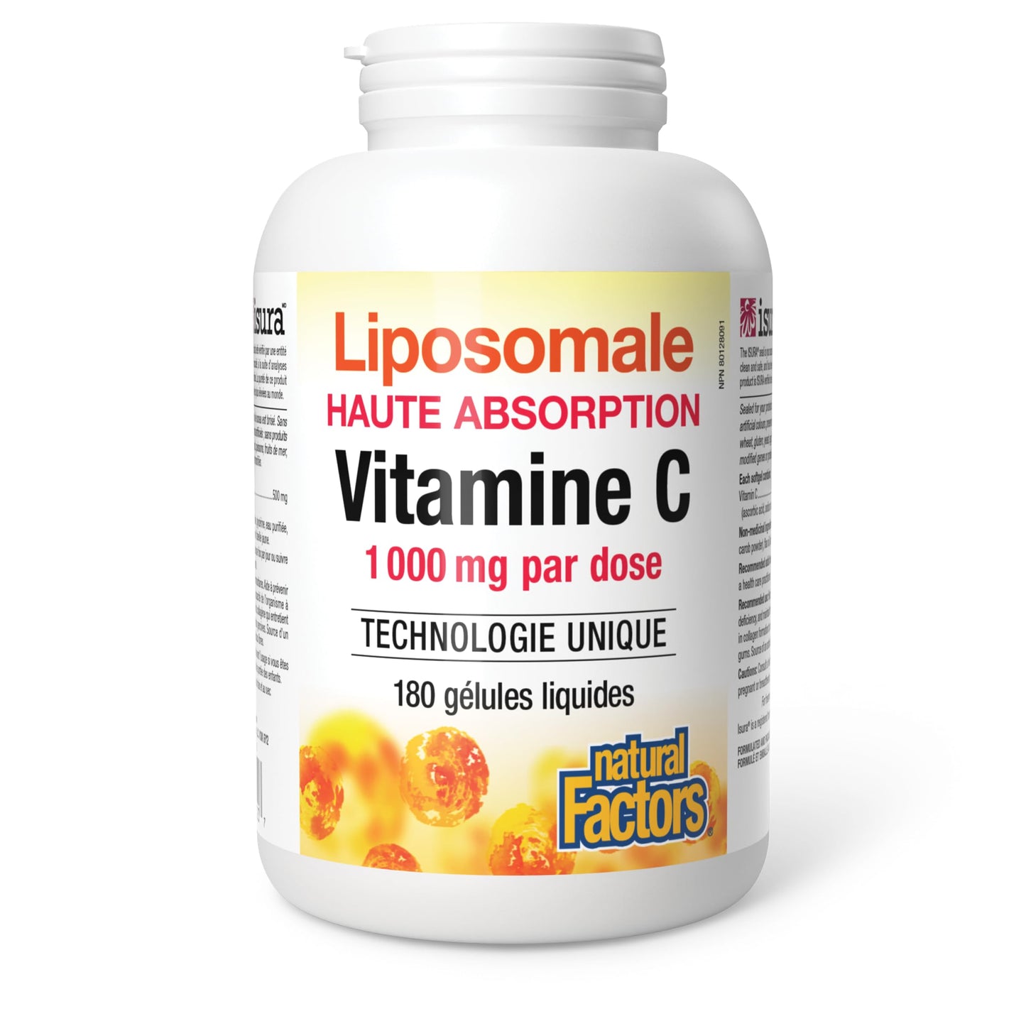 Natural Factors Liposomal Vitamin C, HIGH ABSORPTION, 180 Liquid Softgels, 1000 mg per Serving (2 Softgels), Immune Support, Antioxidants, Proudly Canadian - Available at All In One Marketplace Canada