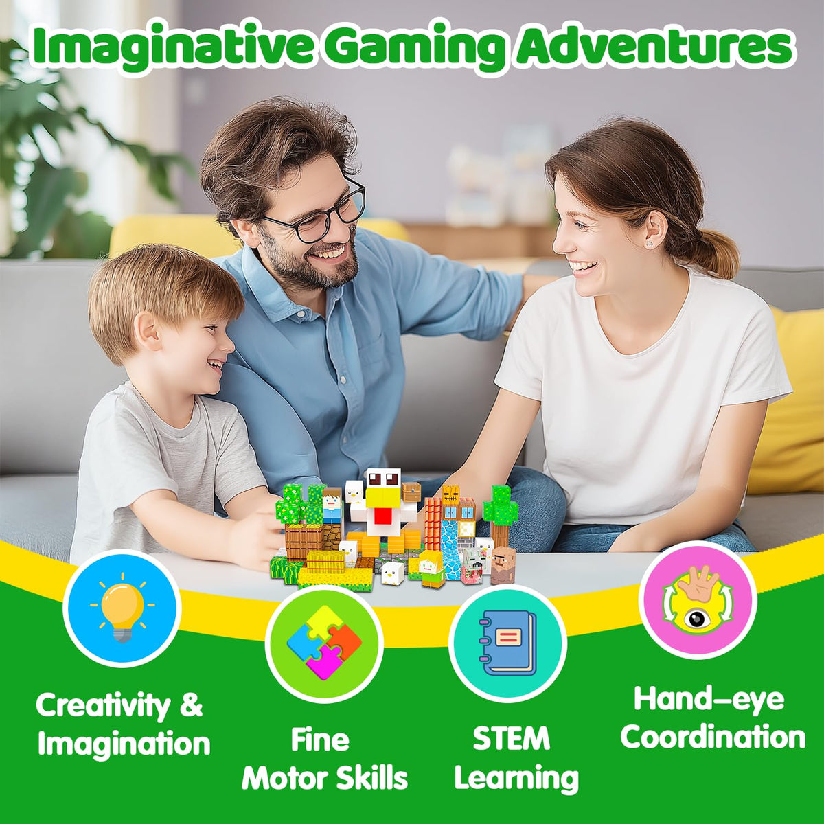 SSAWER Magnetic Blocks, 150PCS Light Up Building Cube Toys Gifts for Kids 🍁 All In One Marketplace Canada