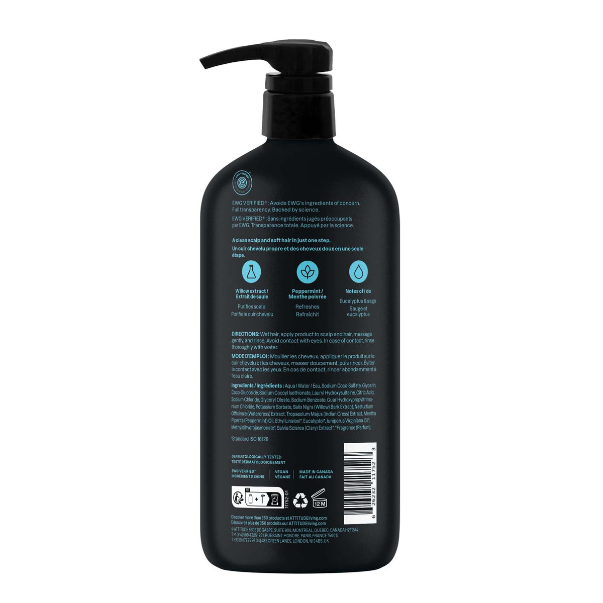 ATTITUDE Men's Shampoo & Conditioner 2-in-1, Scalp Care, 946 mL