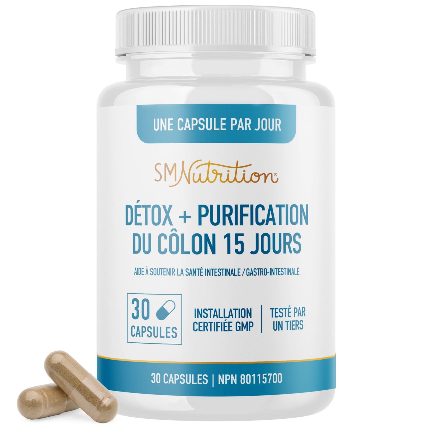 15 Day Colon Cleanse & Detox | Stool Softener & Constipation Relief for Adults | Gut Health Support | Colon Detox Cleanse With Probiotics for Women & Men | Gluten-Free | By SM Nutrition | 30 Capsules - Available at All In One Marketplace Canada