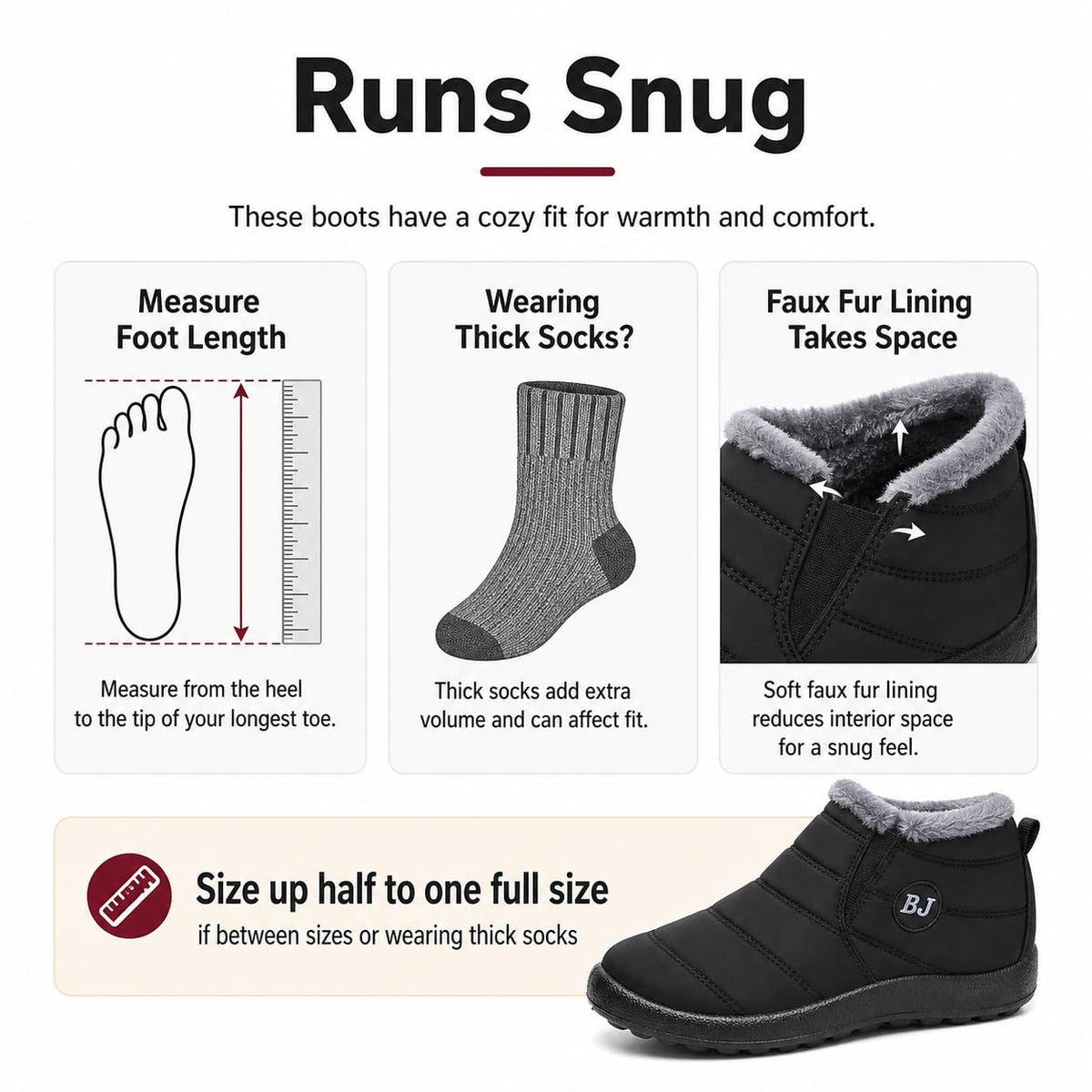 Ymombest Slip-On Winter Boots for Women Men, Water-Resistant Ankle Booties 🍁 All In One Marketplace Canada