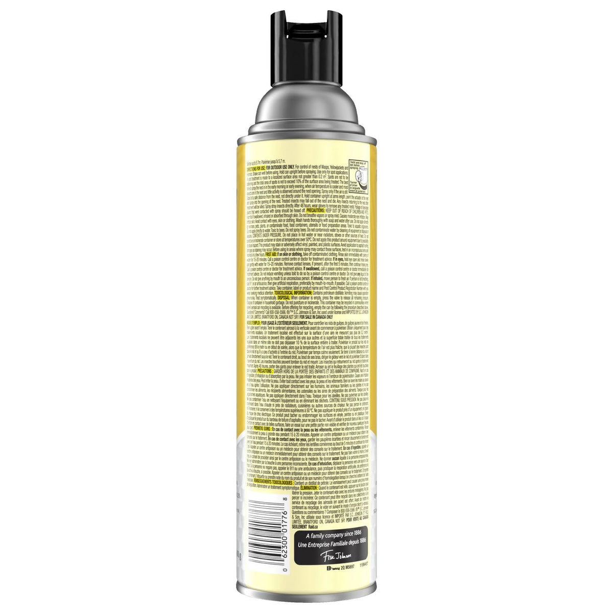 Raid Wasp and Hornet Killer, Wasp Killer Spray for Home Use Kills Bugs and Nests on Contact, Including Paper Wasps, Yellow Jackets, Mud Daubers and More, 400g (Pack of 2)