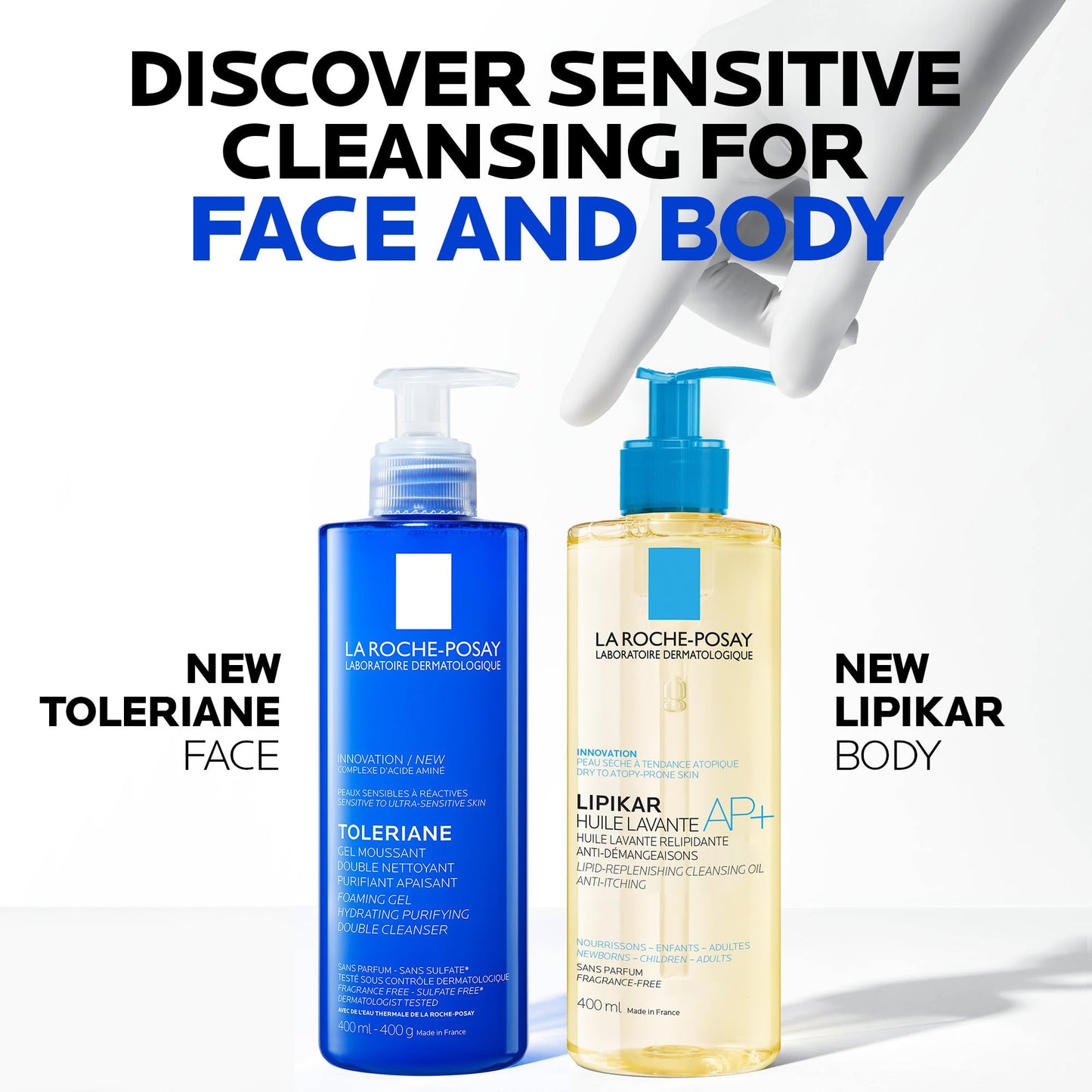 La Roche Posay Double Face Cleanser, Toleriane Hydrating Purifying Foaming Gel, Removes Makeup & Impurities, with Niacinamide & Amino Acids, Fragrance Free, Recommended by Dermatologists, 400ml La Roche-Posay