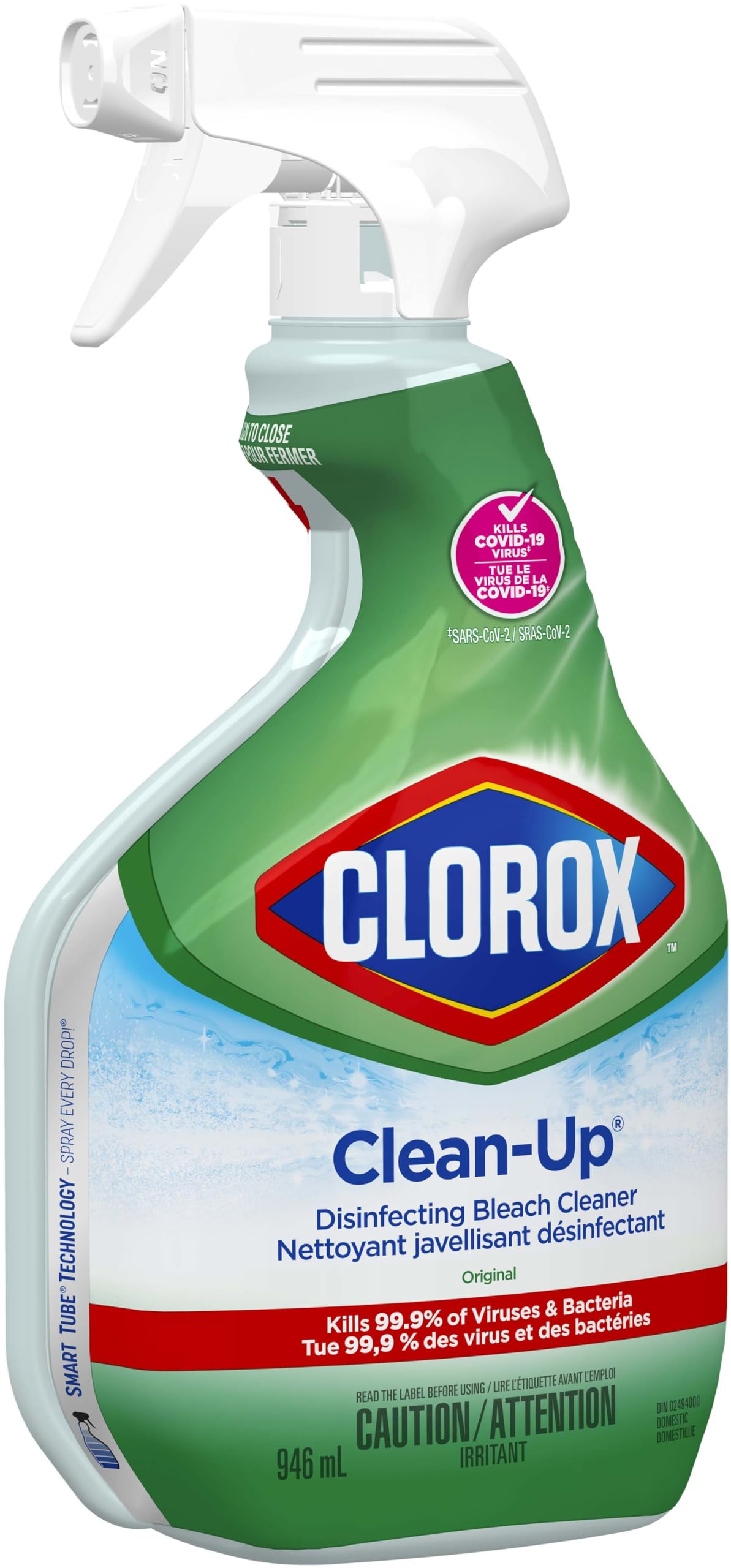 Clorox Clean-Up Disinfecting Bleach Cleaner Spray, Original Scent, 946 mL, Multi-Pack of 9