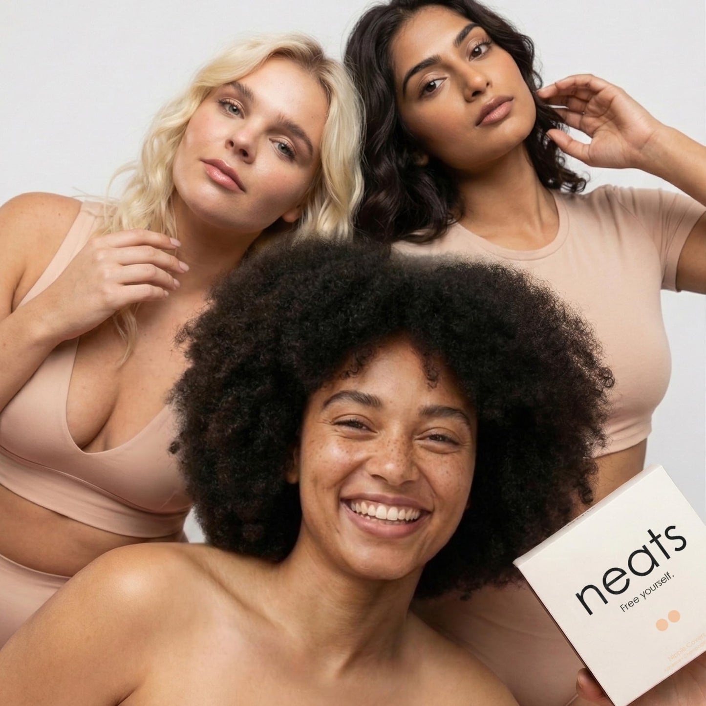 NEATS Nipple Covers for Women, Reusable & Hypoallergenic Nipple Pads, Adhesive Silicone Pasties Bra Champagne
