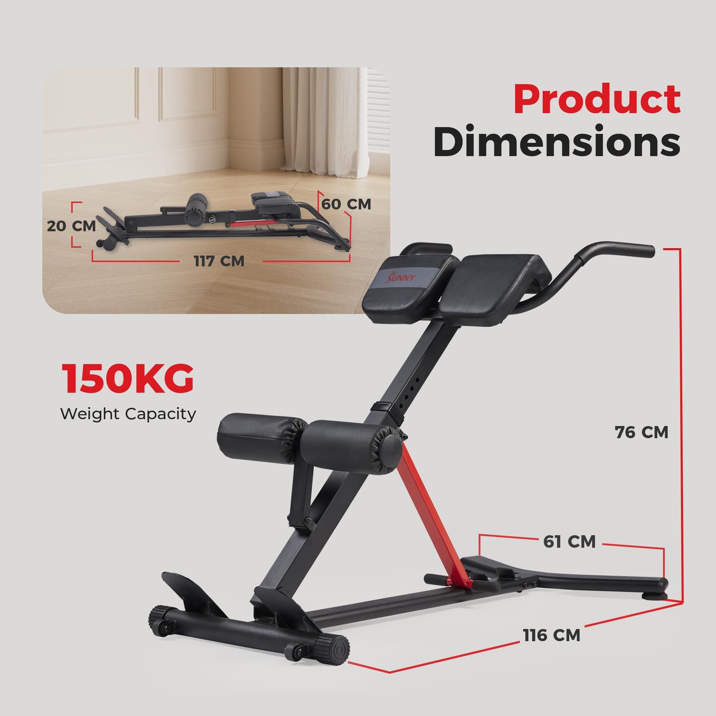 Sunny Health & Fitness Multi-Function Roman Chair Bench with Dip Station Sunny Health & Fitness