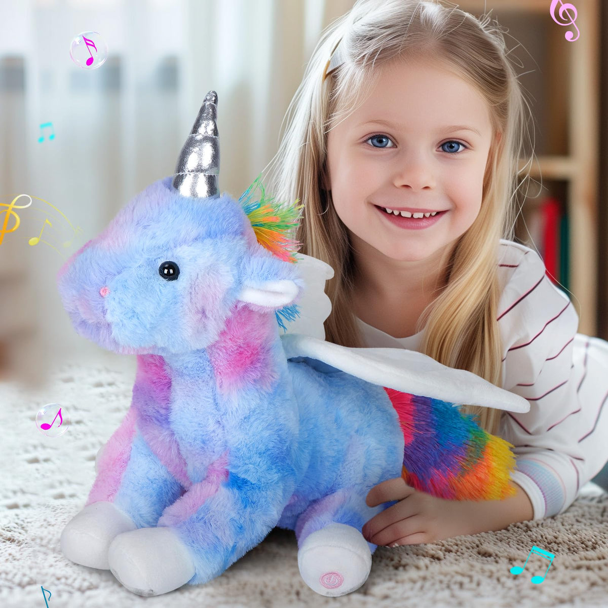 CozyWorld Musical Light up Rainbow Unicorn Stuffed Animal Singing Plush 🍁 All In One Marketplace Canada