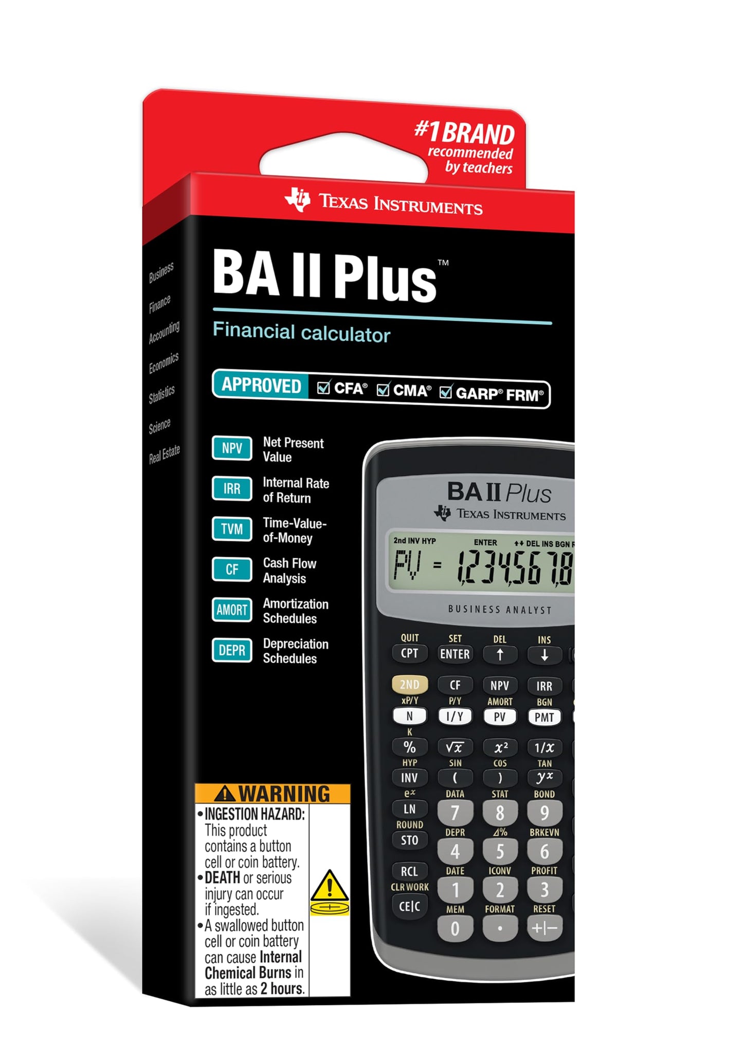 Texas Instruments BA II Plus Financial Calculator, Black