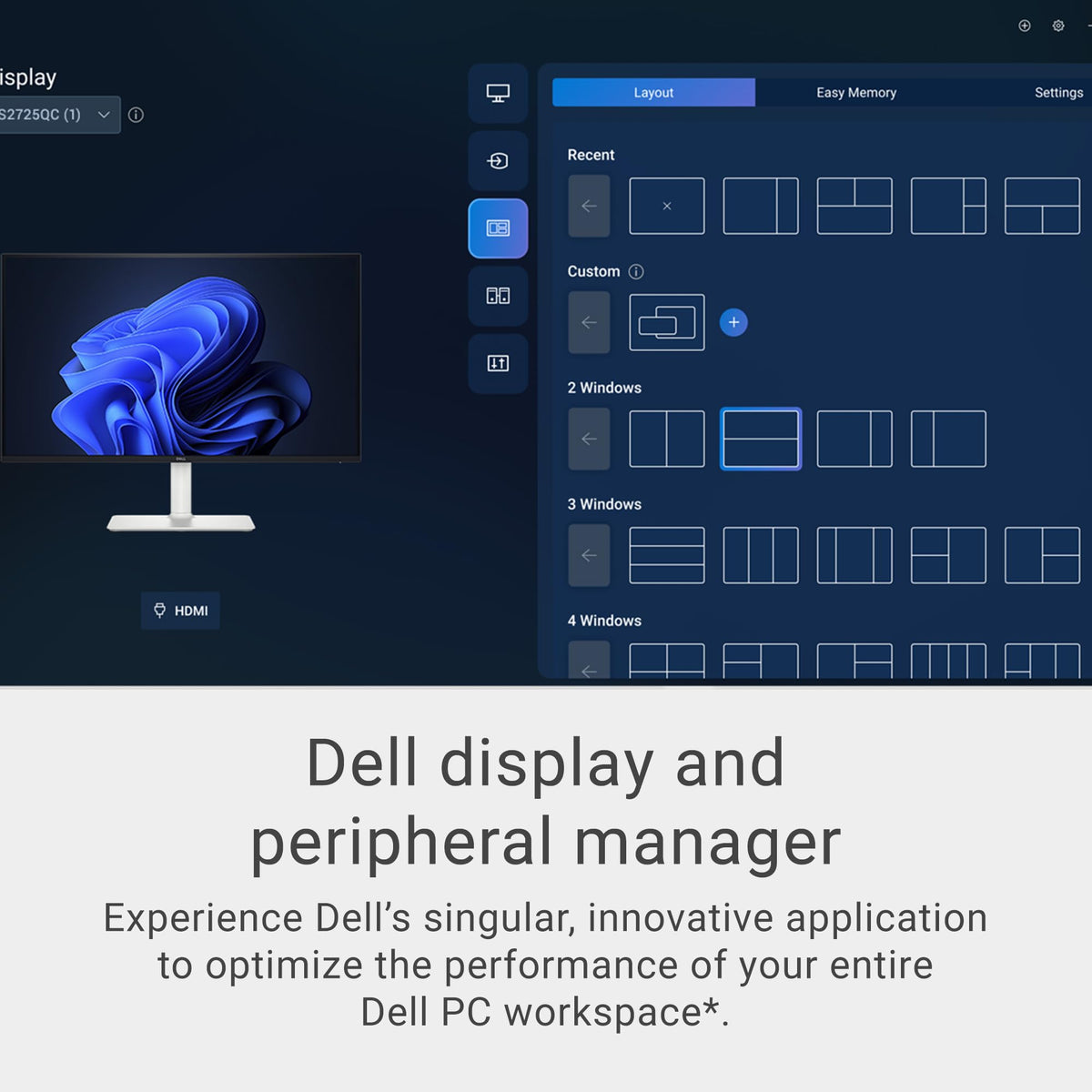 Dell 27 Monitor S2725QS, 4K UHD IPS, 120Hz, 4ms, FreeSync Premium