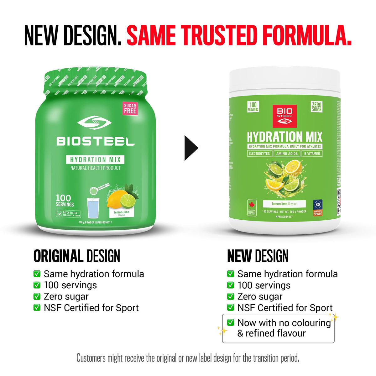 BioSteel Electrolyte Hydration Mix, Lemon Lime, 100 Servings