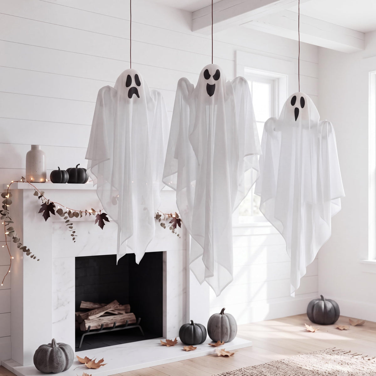JOYIN 3 PCS Halloween Party Decorations 27.5" Hanging Ghosts, Cute Flying Ghosts for Front Yard Patio Lawn Garden Party Décor and Holiday Decorations 🍁 All In One Marketplace Canada