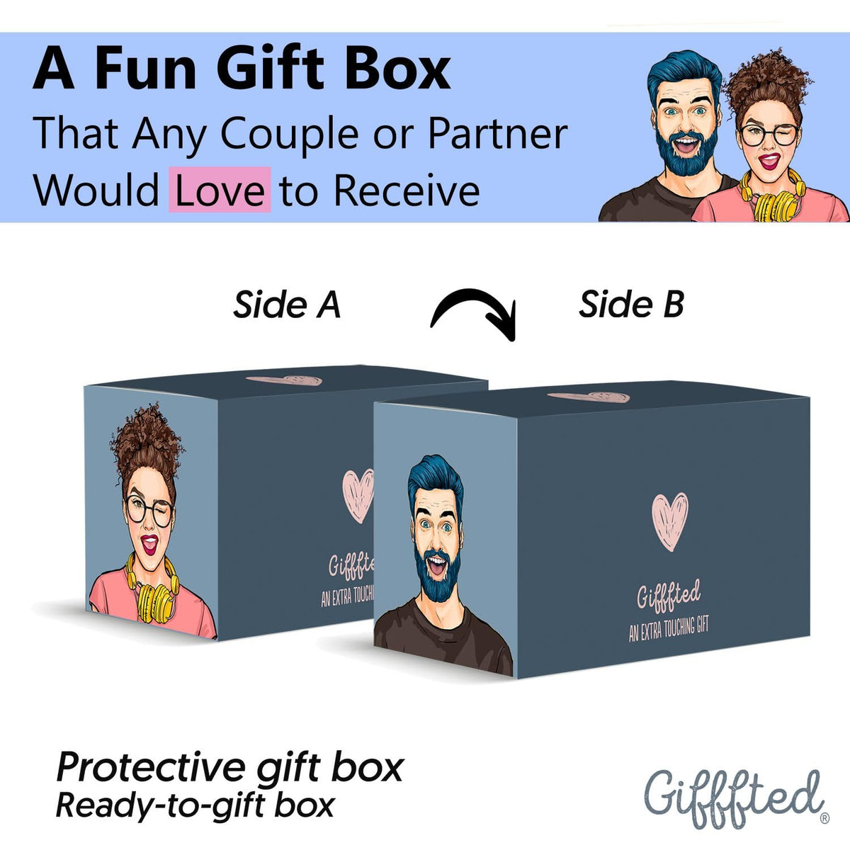 Triple Gifffted Funny Couples Mugs Gift Set for Him and Her, 380 ml Ceramic 🍁 All In One Marketplace Canada