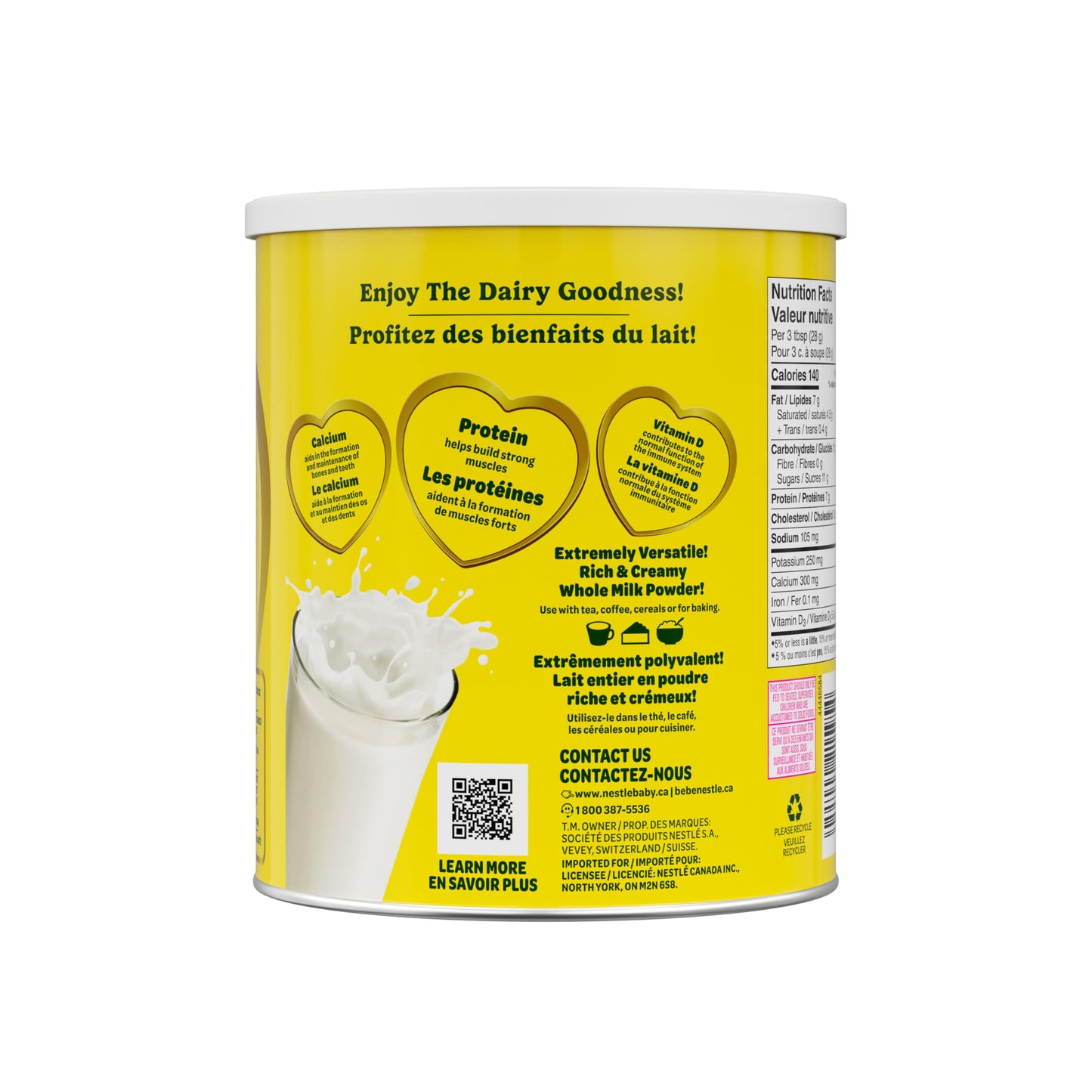 NIDO Lait en poudre entier, Lait en poudre riche et crémeux, Riche en calcium et vitamine D, Source de protéines, Sans colorants ni arômes artificiels, Sans édulcorants ajoutés, 800 g