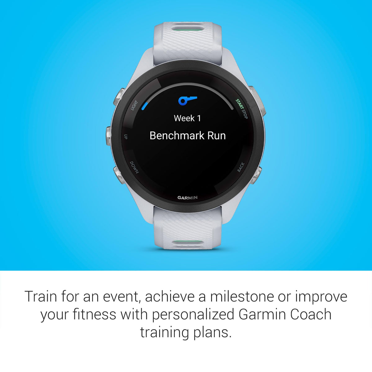 Garmin Forerunner® 265S Running Smartwatch, Colorful AMOLED Display, Training Metrics and Recovery Insights, Whitestone and Neo Tropic