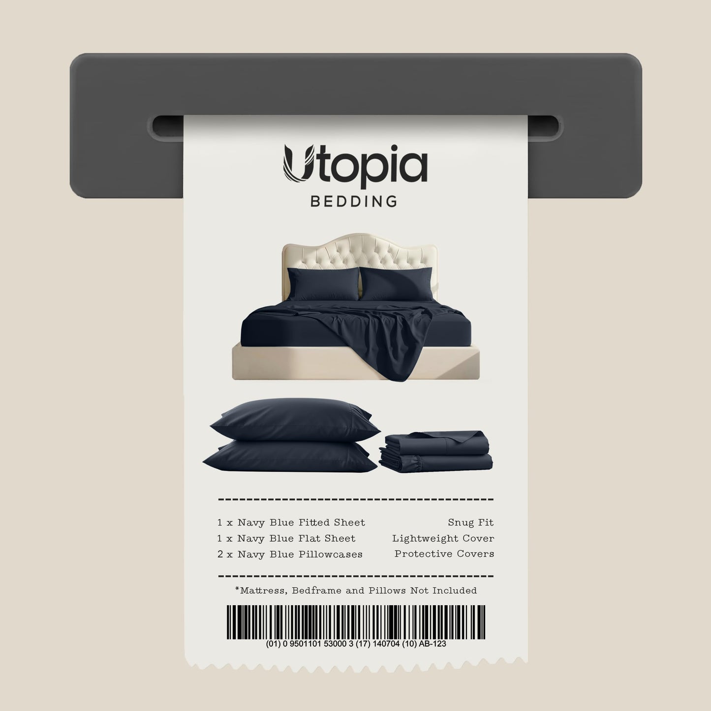 Utopia Bedding Queen Bed Sheet Set - 4 Piece Bedding - Soft Brushed Microfiber Fabric - Shrinkage & Fade Resistant - Easy Care (Navy)