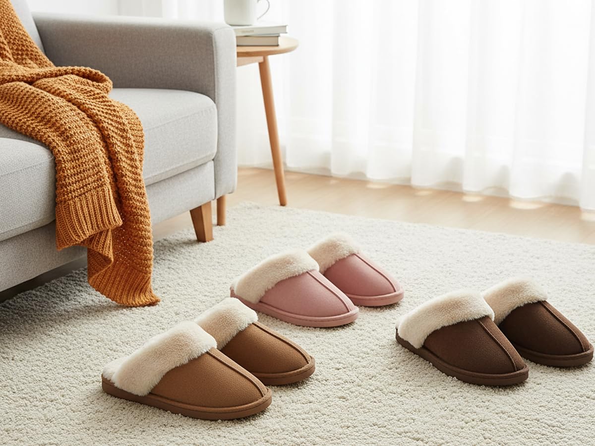 NewYouDirect Womens Mens House Fuzzy Slippers Cozy Indoor with Memory Foam 🍁 All In One Marketplace Canada