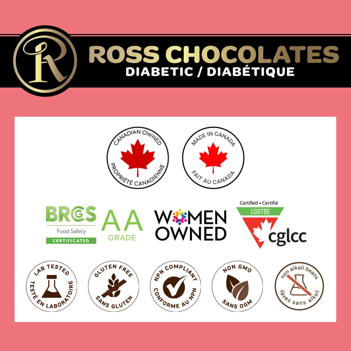 Tablettes de chocolat au lait pur gourmet Ross Chocolates, crémeuses, fondantes en bouche