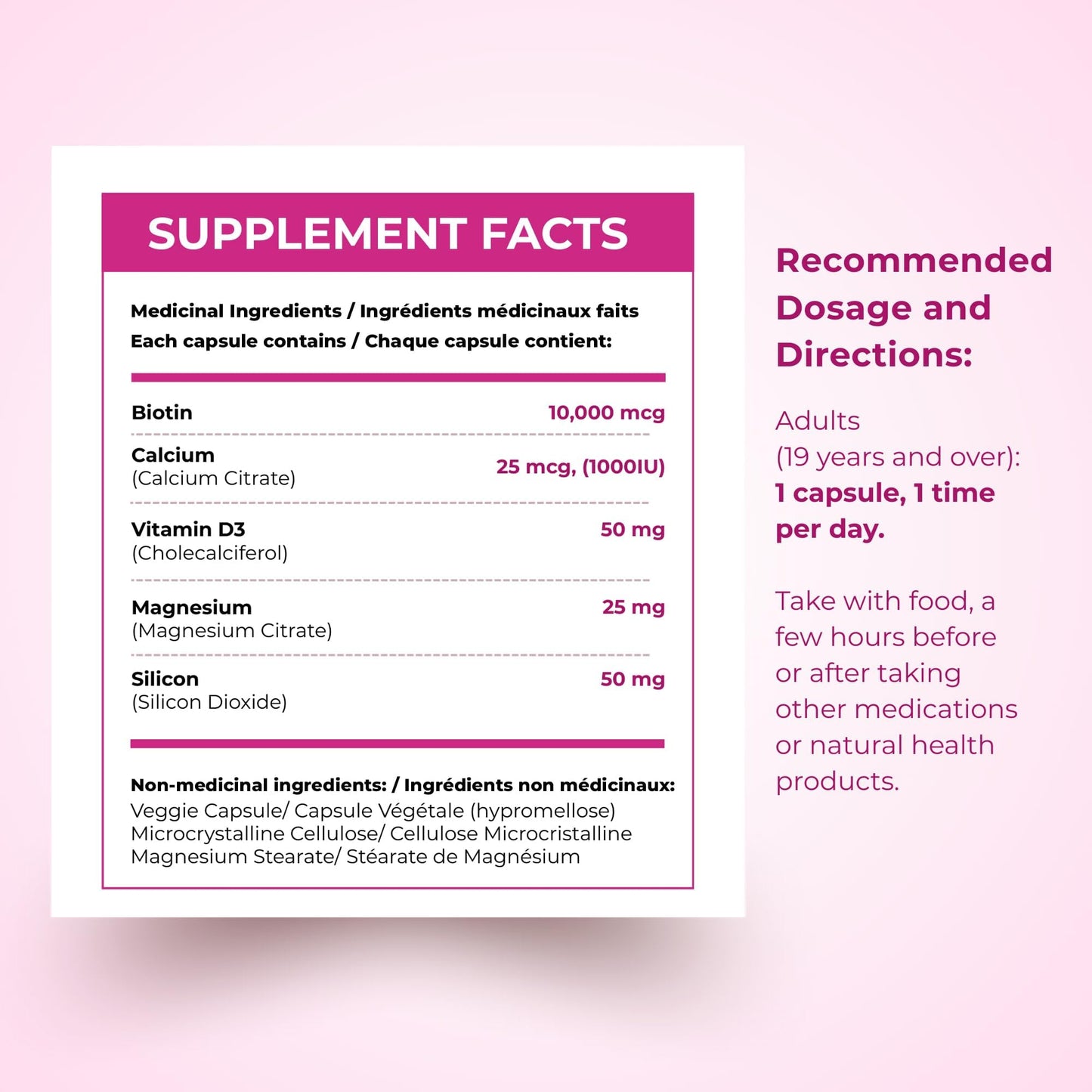 Biotin 10000MCG Hair Vitamins For Hair Growth Women | Canadian-Made | Promotes Healthy Skin & Nail Growth - Supports Muscle Function - Biotin Supplement - Hair Growth Products for Women - 120 capsules - Available at All In One Marketplace Canada