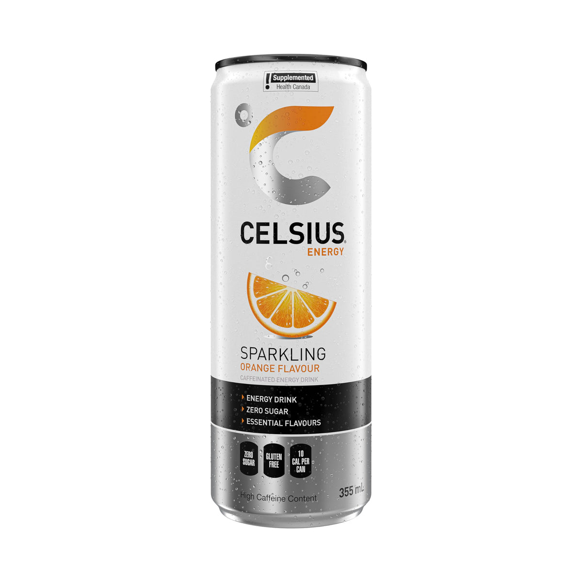 CELSIUS Sparkling Orange, Zero Sugar Energy Drink, 355ml (Pack of 12)