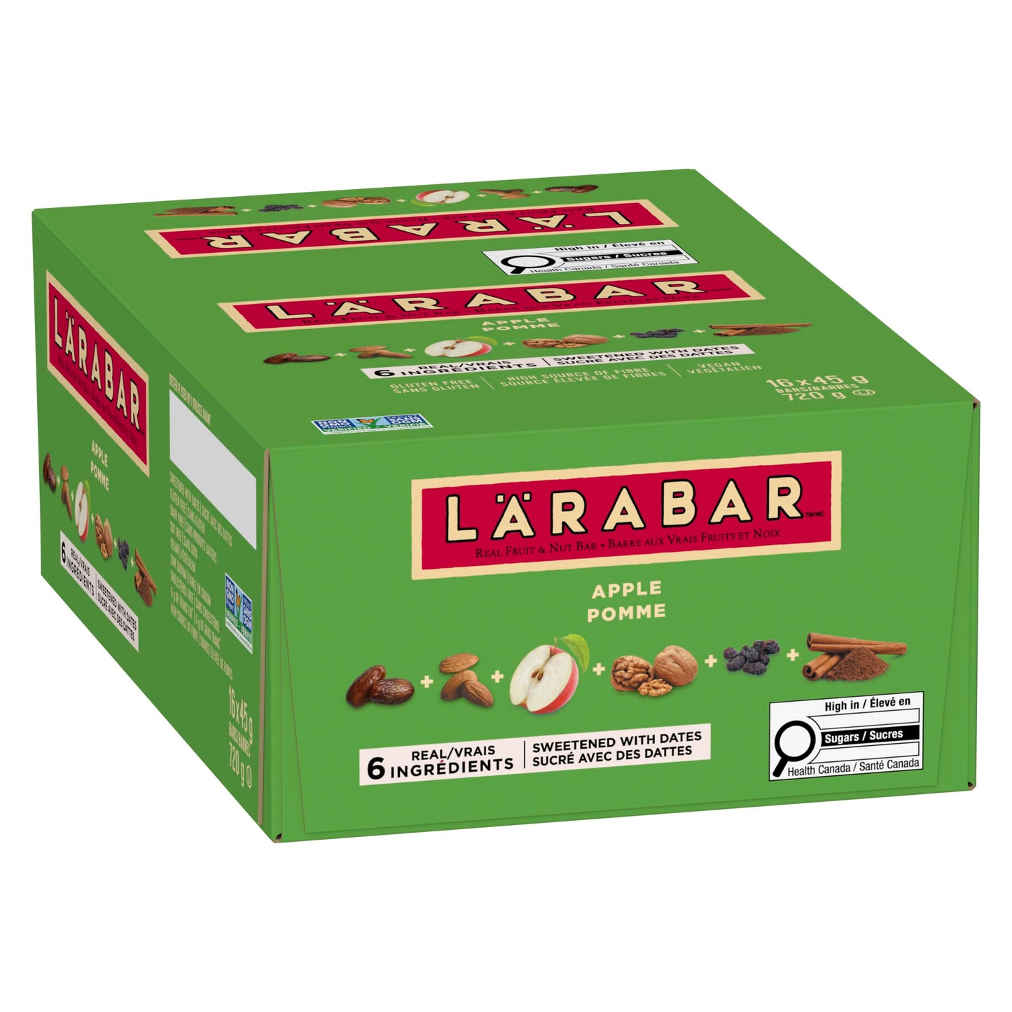 LÄRABAR Apple, Fruit and Nut Energy Bar, Pack of 16 Bars, Gluten Free, Vegan, Family Pack, Snack Bars, 720 Grams Package 🍁 All In One Marketplace Canada